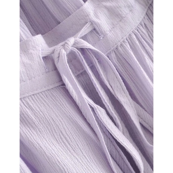 Lavender Swiss Dot Mesh Halter Mini Dress - Picture 14 of 14